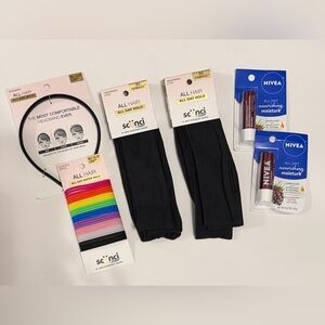 Scrunchie, black headbands, headband, no slip, hair ties & moisturizing lip balm